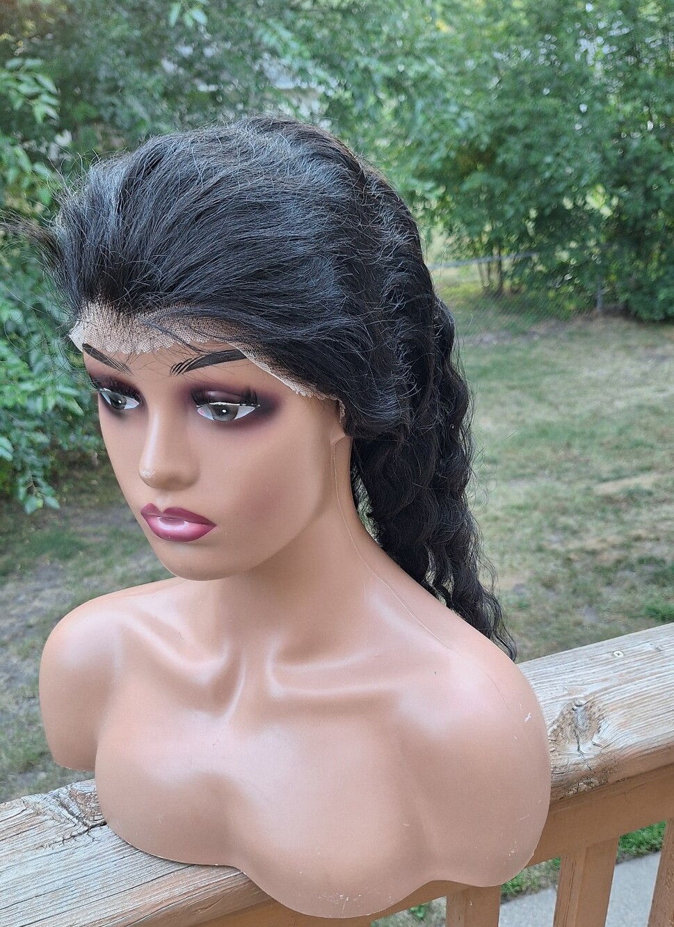 Natural Black Lace Front Wig for Women -  100 Percent Human Hair Wig